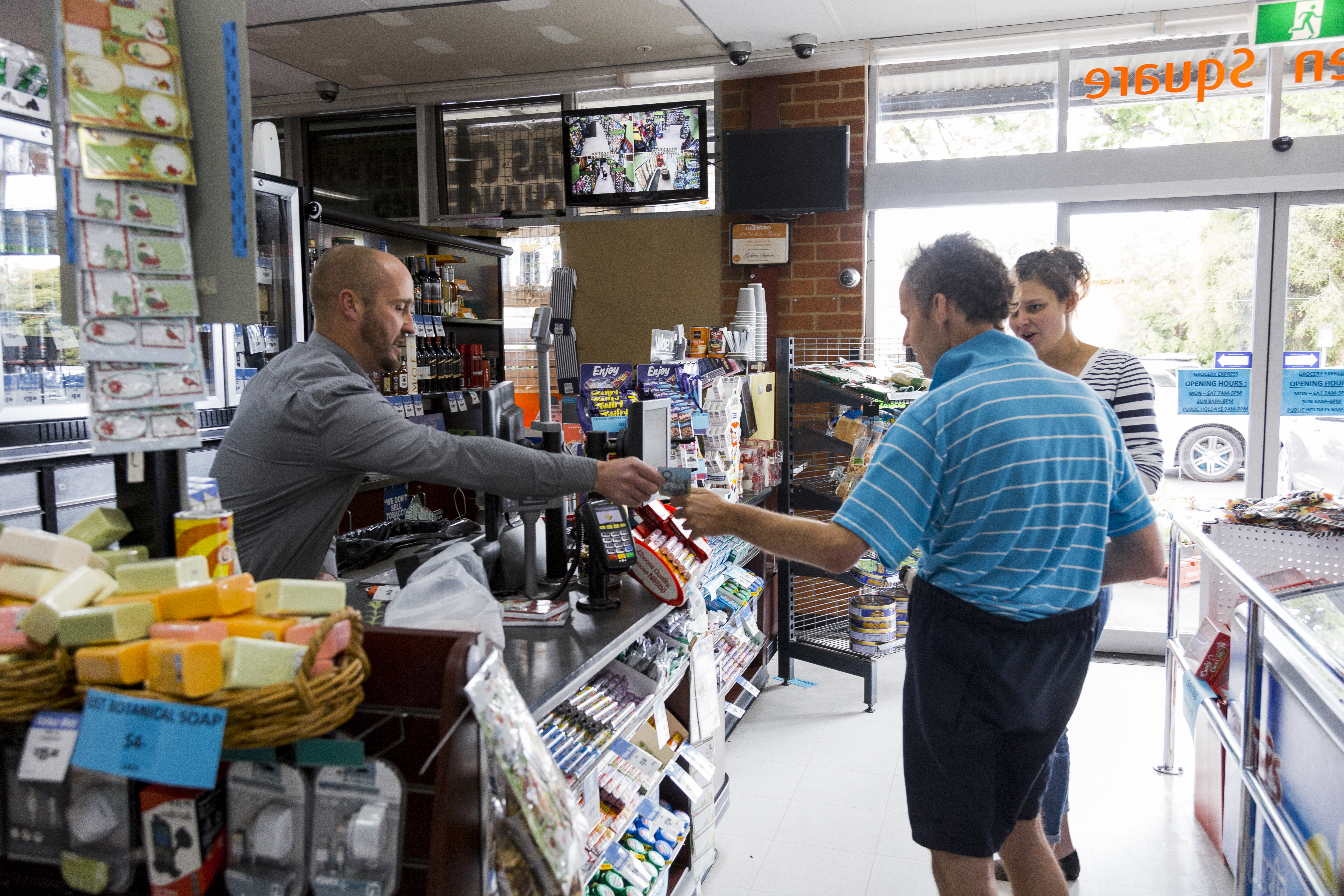 Ben Townsend shopping with his support person from Golden City Support Services