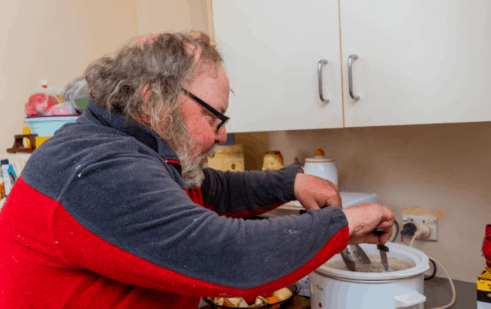 Ivan is always keen to try new recipes and feels confident to cook with the support of Golden City Support Services.