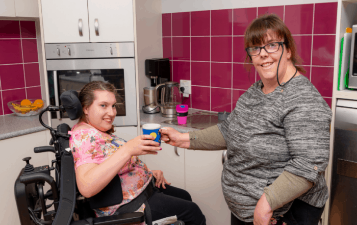 Tam was inspired to learn how to cook. With her support person from Golden City Support Services she now enjoys cooking for her friends.